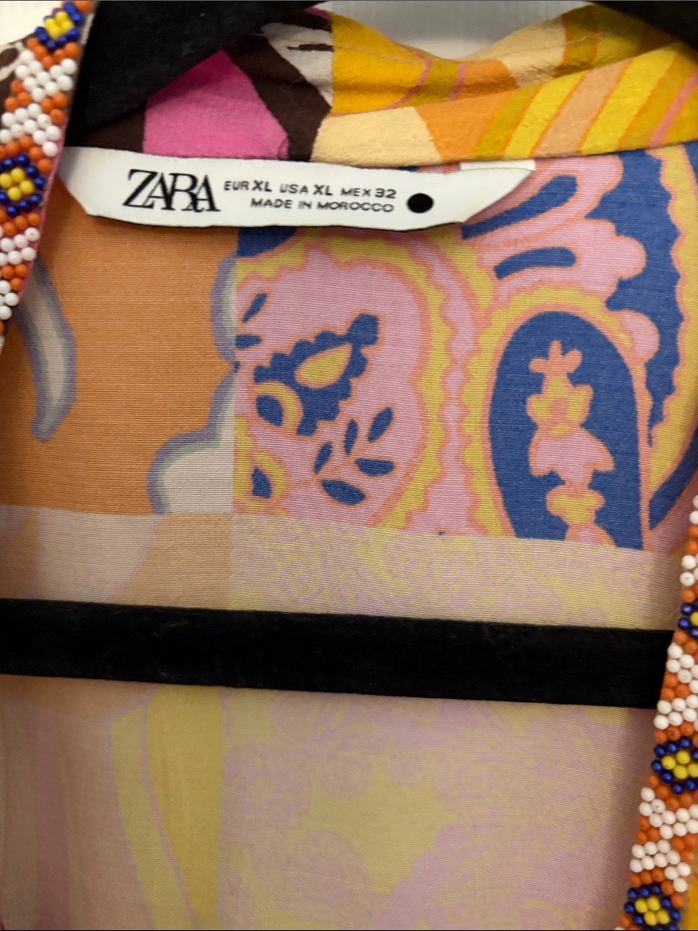 Zara Boho Mixed-Print Kimono-Style Dress- Pink & Orange - Picture 2 of 4